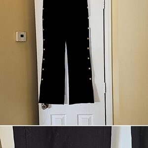 Chico's black slacks with gold metal square studs size 00